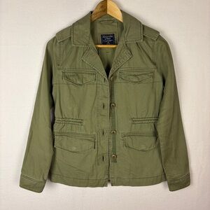Abercrombie & Fitch Olive Green Y2K Military Utility Jacket